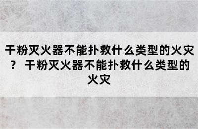 干粉灭火器不能扑救什么类型的火灾？ 干粉灭火器不能扑救什么类型的火灾